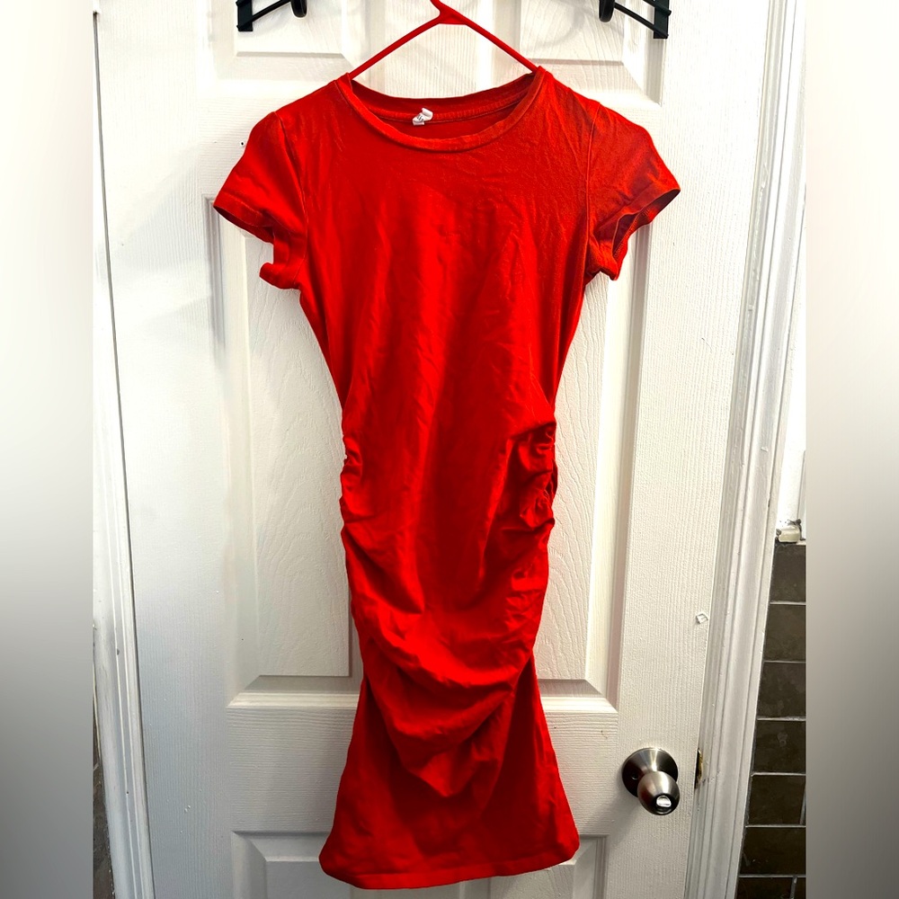 Touched size small burnt orange t-shirt dress.